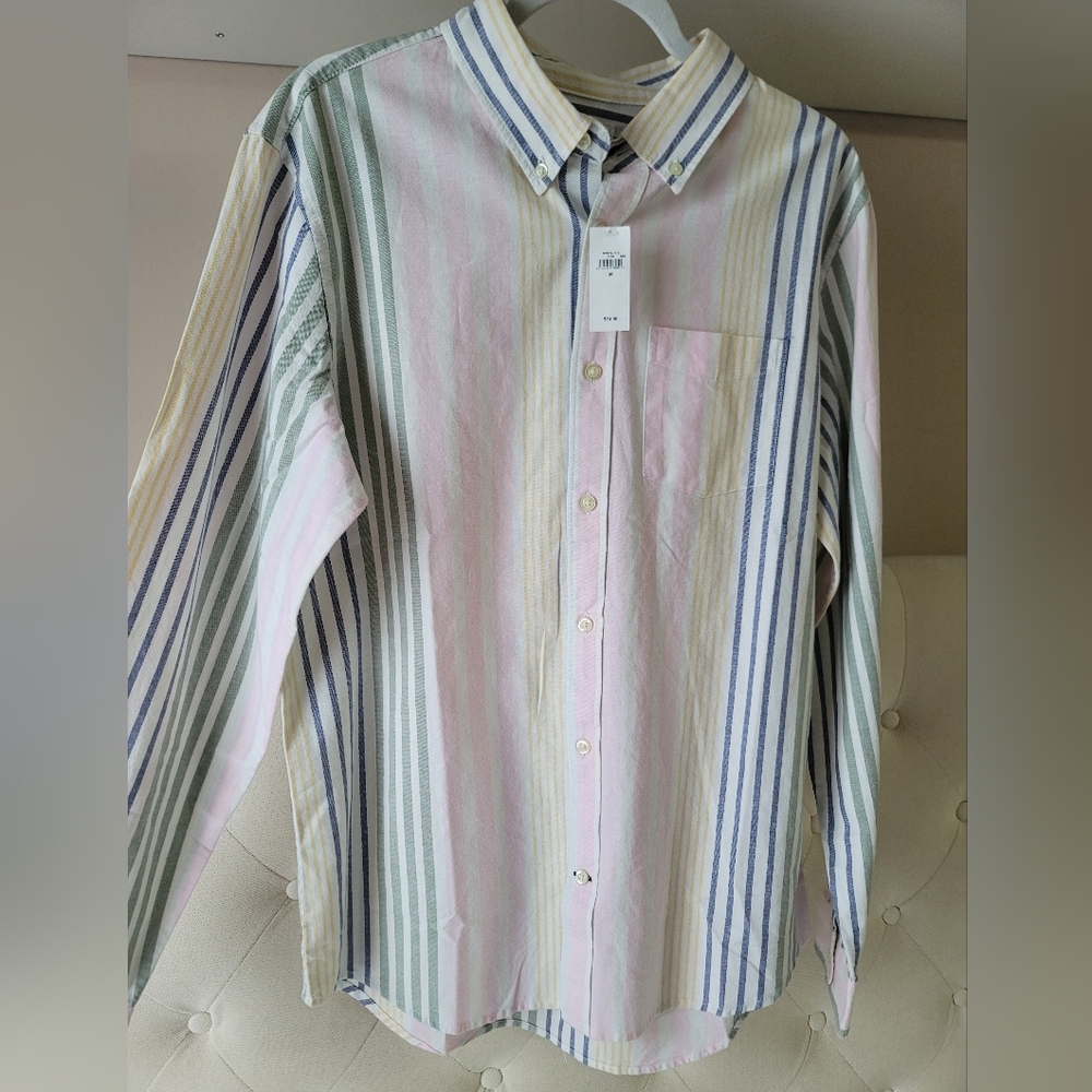 GAP -Sz M- Striped Multicolor Men's Cotton Shirt